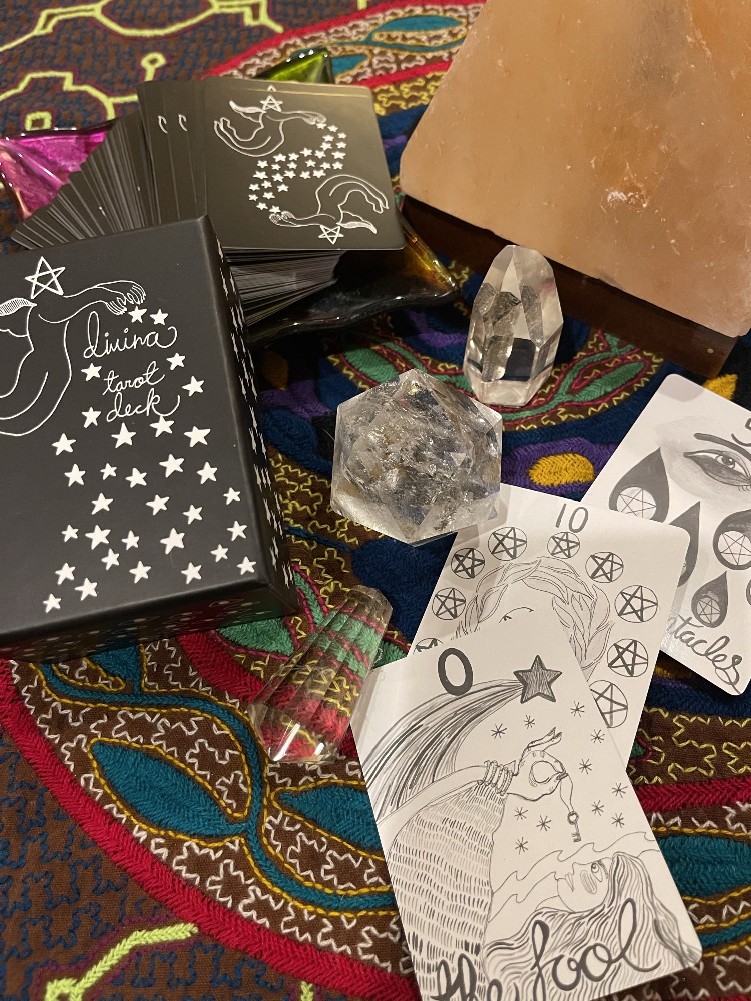 Crystals and tarot deck used in Kristen White's Soul Guidance Sessions