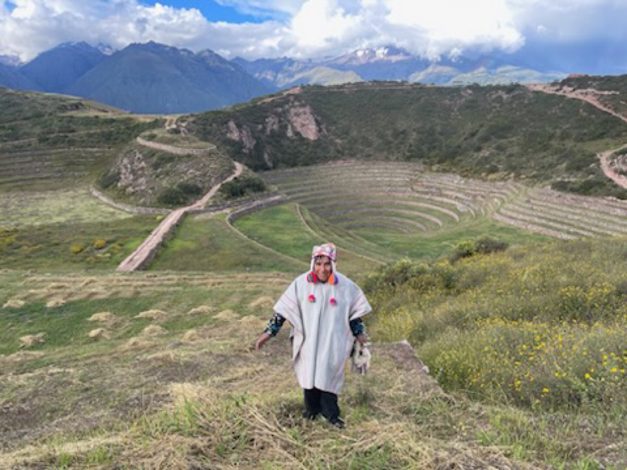 A Q'ero shaman in ceremony on the terraces of the Sacred Valley