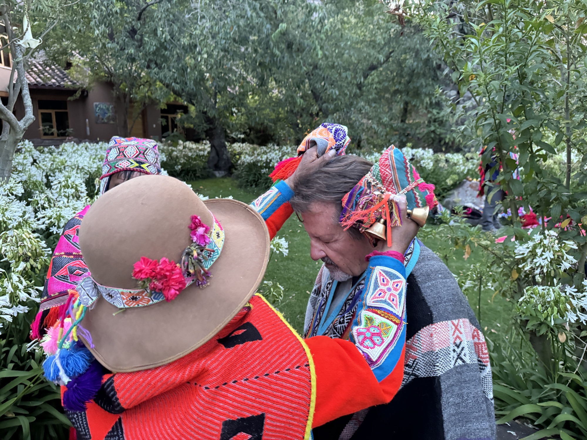 Shaman John Whitehorse in ceremony - Despacho offering - Shamanic Trekker